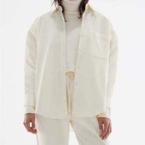 Zara Off- White Collared Button Down Shirt